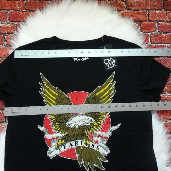 NWT Chaser Freedom Eagle T-Shirt Graphic Fearless Short Sleeves Biker L - Picture 11 of 12